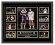 LEBRON JAMES & STEPHEN CURRY GOLDEN STATE WARRIORS LAKERS NBA SIGNED MEMORABILIA