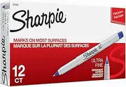 Sharpie Ultra Fine Marker, Blue 12-pack