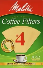 Melitta Super Premium No. 4 Coffee Paper Filter, 100 COunt (Pack of 1), Brown