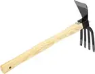 Ergonomic Handle Hand Digging Hoe Rake Tool, Sturdy Carbon Steel Gardening Di...