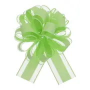 20pcs 6 Inch Large Big Pull Bow Organza Gift Wrapping Bows Ribbon, Light Green