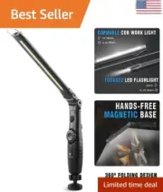 Foldable LED Work Light - Portable - 700 Lumens - Rechargeable - Magnetic - Cord
