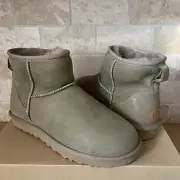 UGG Classic Mini II Antelope Antilope Water-resistant Suede Ankle Boots 7 Women