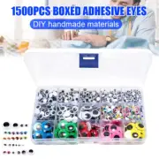 1500pcs Mixing Colors Sizes Googly Wiggle Eyes Self Adhesive for Craft Sticker