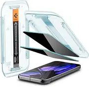 SPIGEN EZ Fit Privacy for Google Pixel 9/9 Pro Screen Protector, Easy Application Auto Alignment Installation Tray, Oleophobic Coating 9H Anti Spy Tempered Slim Glass Cover [2-Pack] - Black