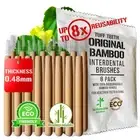 Bamboo Interdental Brushes, Natural Go Betweens - Pack of 16, Ultra Soft Wide...