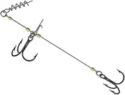 Multi-Depth Pike Stinger Rigs Fishing Hook with Pin Screw Connector Multi-Depth Screw Rigging Kit Pike Bass Perch Bait Barbed Sharp Treble Fish Hook for Soft Bait Fishing Lure Swimbait