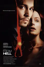 FROM HELL MOVIE POSTER 2 Sided ORIGINAL FINAL 27x40 JOHNNY DEPP HEATHER GRAHAM