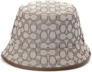 [Coach] Women's Signature C Jacquard Bucket HAT, Oak, Medium-Large