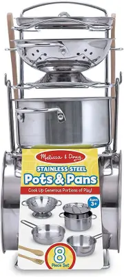 Melissa & Doug Let's Play House! Stainless Steel Pots & Pans Play Set