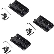 Mellisso 3X 4 String Vintage Style Bass Hardtail Bridge for Precision Top Load Upgrade,Black