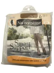 No Nonsense Smart Support Compression Pantyhose Size Denice Most Control Top