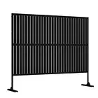 Lirago 75 in. x 48 in. Black Patio Privacy Screen with Stand
