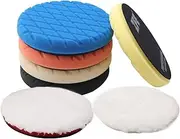 Buffing Polishing Pads, ZFE 7Pcs 6"(150mm) Waffle Foam Buffing Pads Polishing Pads Wool Pad Kit for 6Inch Backing Plate RO/DA/GA Car Polisher Boat Compounding, Polishing and Waxing