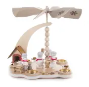 Snowmen Bakers with Christmas Cookies German Tea Light Pyramid