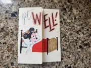 Vintage Walt Disney Mickey Mouse Get Well Soon Card From Gibson