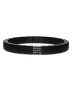 Roberto Demeglio Men's Scacco Black Diamond Pave & 18K White Gold Small Stretch Bracelet