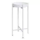 HAWOO Decoration Side End Table Small Stable Structure 13" White Round Wood Top