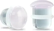 [Glupez] 2PCS 4G-5/8 Glass Ear Gauges Single Flare Mushroom O-rings Ear Stretcher Plugs Tunnels Lobe Helix Frosted Glossy Ear Expander Body Piercing Jewelry for Women Man 5mm 6mm 8mm 10mm 12mm 14mm