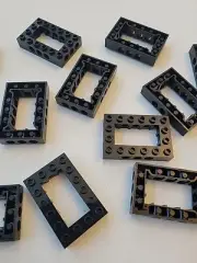 NEW LEGO 2X BLACK TECHNIC FRAME OPEN CENTER 4X6 #32531.