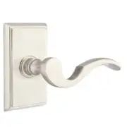 Emtek Cortina Door Lever Passage Set Rectangular Rosette Satin Nickel