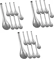 Ciieeo 24 Pcs Catering Spoons Stainless Steel Slotted Spoon Kitchen Utensils Home Restaurant Use Fine Mesh for Pure Flavor Ergonomic Grip