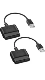2X USB PS2 To PS3 Game Controller Adapter Converter Cable For Sony PlayStation
