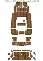 2016 Yamaha 190FSH Sport Swim Platform Cockpit Pad Boat EVA Foam Teak Floor Mat