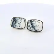 White snowball opal sterling silver cufflinks by alan k. thau