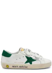 Golden Goose Kids Old School Distressed Leather Sneakers (IT28-IT32) - White 32 (IT32/ UK13 KIDS)