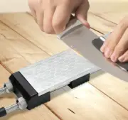 Double-Sided Diamond Knife Sharpeners Sharpening Stone W/ Stone Holder