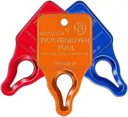 Rendasun Tick Remover Tool, Quick and Safe, and Reliable Suitable for Pets, Animals, and Humans, Essential Tick Remover Tool for Portable Outdoor Living (3 Pack Orange Red Blue)