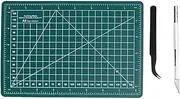 Baxnore Self Healing Sewing Mat, A5 Size Self Healing Craft Mat with Tweezers Knife, Craft Cutting Board, Craft Cutting Mat for Quilting Sewing Paper Craft