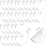Heart Blank Acrylic, 30 PCS Heart Keychain Blanks for DIY Keychain and Craft Project (4.3 X 5cm)