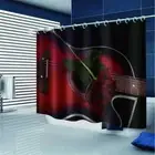 Elegant Fiddle And Roses 3D Shower Curtain Waterproof Fabric Bathroom Decoration