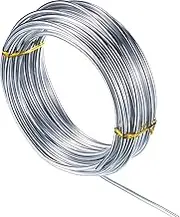 TecUnite 32.8 Feet Silver Aluminum Wire, Bendable Metal Craft Wire for Making Dolls Skeleton DIY Crafts (3mm Thickness)