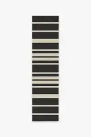 75' x 305' | Machine Washable Runner Rug | Kid & Pet Friendly | Indoor Rug | Chaya Stripe Black Rug | Ruggable
