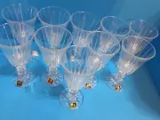 NOS W/ Orig Foil Stickers Oneida Rio 6 1/2" Crystal Wine Glasses Set of 10