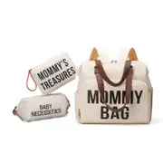 ANYMOM Mommy Diaper Bags White 3 pcs Set Nappy Backpack Maternity Multifunctional Handbag Large Capacity Luggage Sleeve
