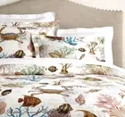 Pottery Barn Coastal Sealife EURO SHAMS Shams SET OF 2 - Beach House Ocean NEW
