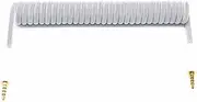 3.5mm TRRS to TRRS Spring Coiled Cable for Split Mechanical Keyboard RODE Sc7 by VIDEOMIC GO Video Micro-type Mics Audio Cord Angle Cables (Straight trrs Coil 17CM 32White)