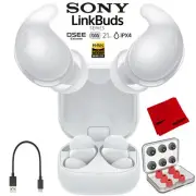 Sony LinkBuds Fit Truly Wireless Earbud Headphones - White w/ Accessories Bundle
