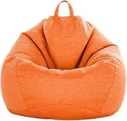 Morbuy Bean Bag Cover, Solid Colours Sofa Cover Lazy Lounger Bean Bag No Filler Detachable Washable Puff Sofa Lounge Recliner Sac for Indoor Outdoor (120x160cm,Orange)