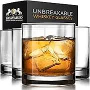 Unbreakable Whiskey Drinking Glasses - 12.5 oz Shatterproof Tritan Plastic Cocktail Glass with Classic Rocks Glass for Scotch, Bourbon and Highballs - BPA-Free and Dishwasher-Safe (Set of 4)