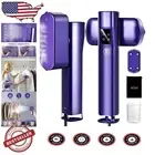 Effortless Wrinkle Removal: 1000W Rotatable Handheld Steamer - Stylish Purple