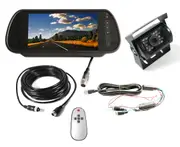 Elinz 7" Clip on Rearview Mirror Monitor 12V/24V Reversing 4PIN CCD Camera Car Caravan