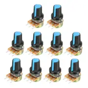 10Pcs 20K Ohm Variable Resistors Odd Turn Carbon Film Taper Potentiometer