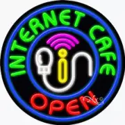 NEW “INTERNET CAFE OPEN" 26x26 REAL NEON BUSINESS SIGN W/CUSTOM OPTIONS 11823