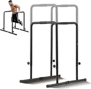 VEVOR Dip Bars, 200 kg Capacity, Heave Duty Dip Stand Station with Adjustable Height, Fitness Workout Dip Bar Station Stabilizer Parallette Push Up Stand, Parallel Bars for Strength Training Home Gym