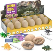 Dino Eggs Dig Kit - Dinosaur Eggs Excavation/Dino Eggs Dig Kit with 12 Unique Di